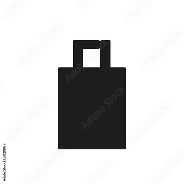 Obraz シンプルな黒いトートバッグのアイコン