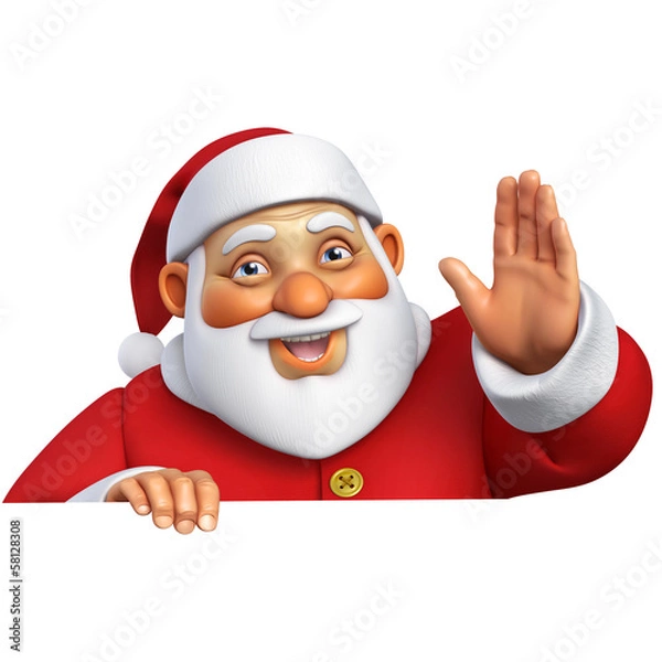 Obraz 3d cartoon santa