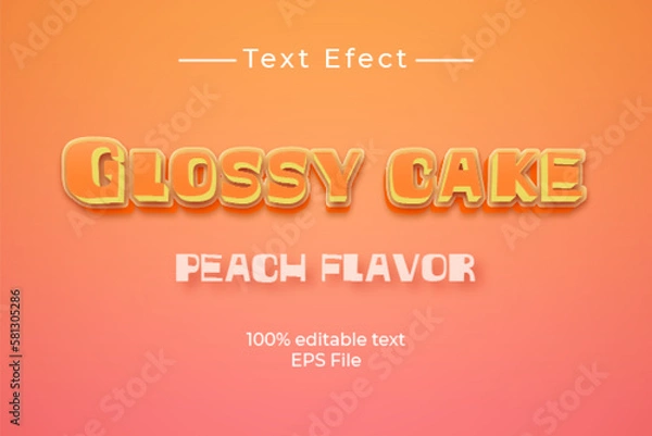 Fototapeta Editable glossy cake vector text effect