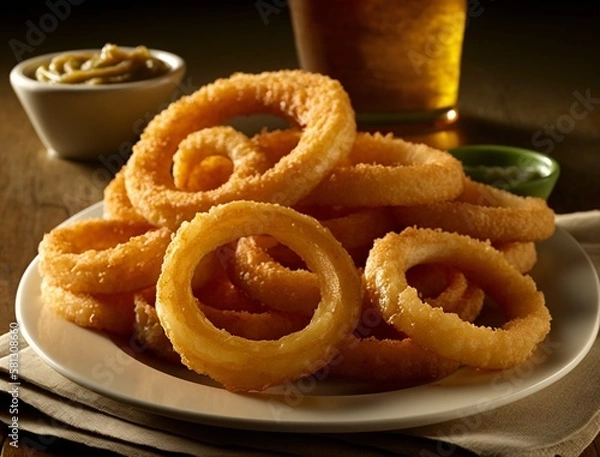 Obraz onion rings, Generative AI