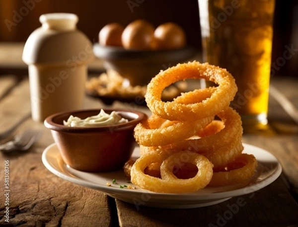 Obraz onion rings, Generative AI