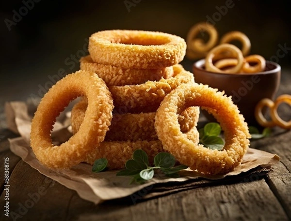 Obraz onion rings, Generative AI