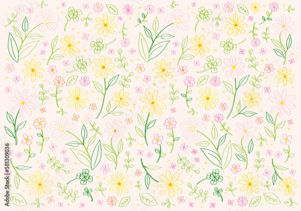 Obraz ボタニカル柄の背景