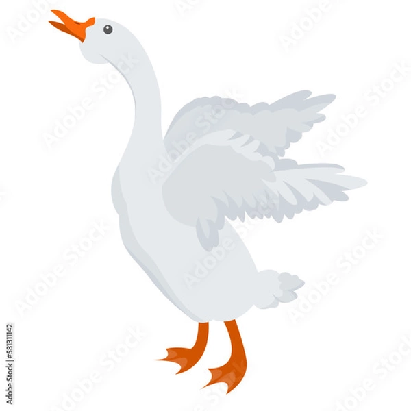 Obraz flying white goose
