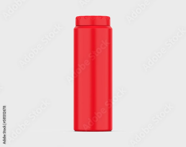 Fototapeta Blank powder jar ready for your branding and design mockup template isolated on white background, 3d illustration.