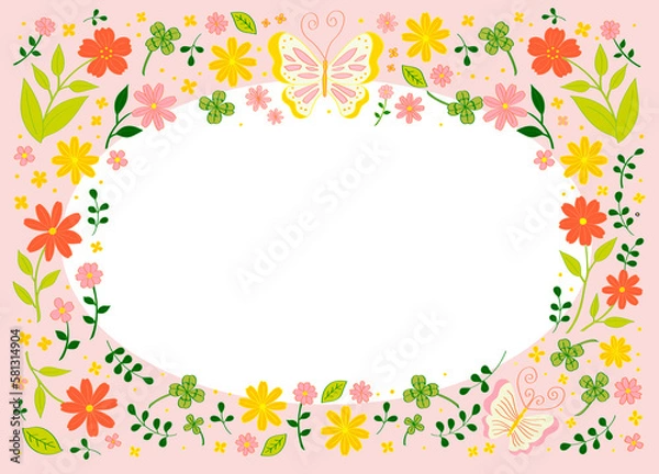 Obraz ボタニカル柄のフレーム