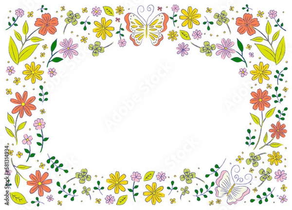 Obraz ボタニカル柄のフレーム