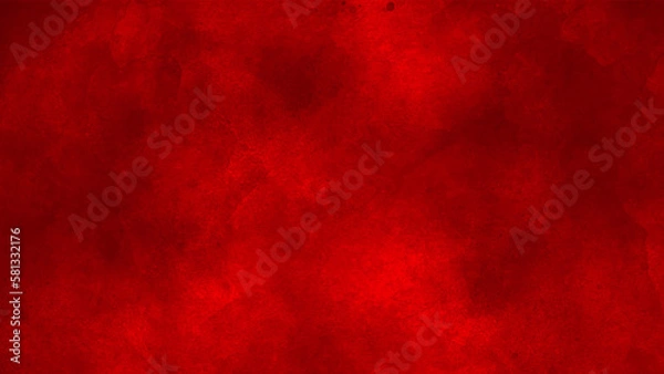 Fototapeta Red grunge textured wall background. Metal texture with scratches and cracks