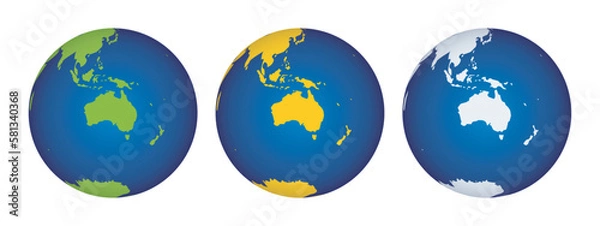 Fototapeta 3d World Globe Showing Australia