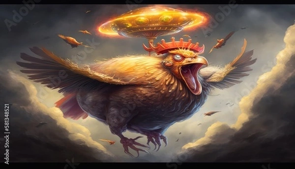 Obraz Attack of the Alien Chickens.