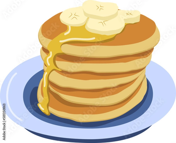 Fototapeta Banana pancakes. Vector isolated on a white background