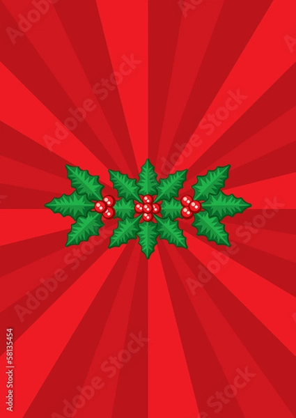 Obraz Christmas mistletoe Background red