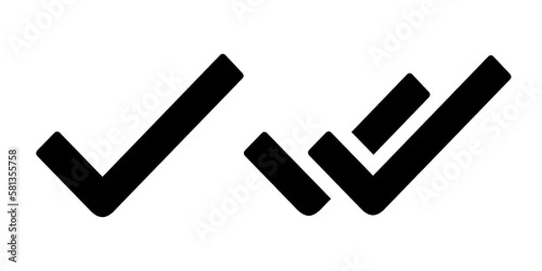 Fototapeta Check mark icons, right button, black illustration 