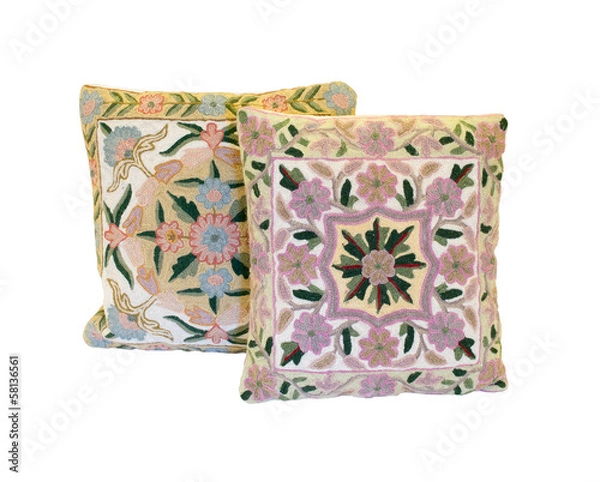 Fototapeta Two crocheted pillows