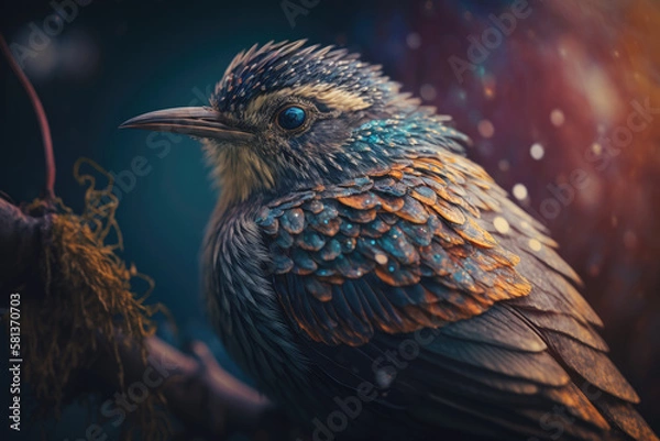 Fototapeta bird of paradise created with Generative AI technology