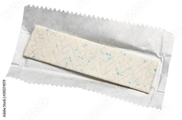 Obraz Chewing gum plate on wrapping paper isolated on transparent background