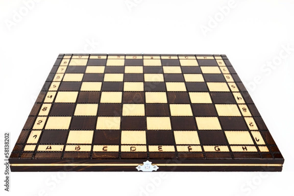 Fototapeta The chessboard on the white background
