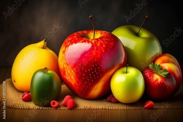 Fototapeta apples and pears ai generative