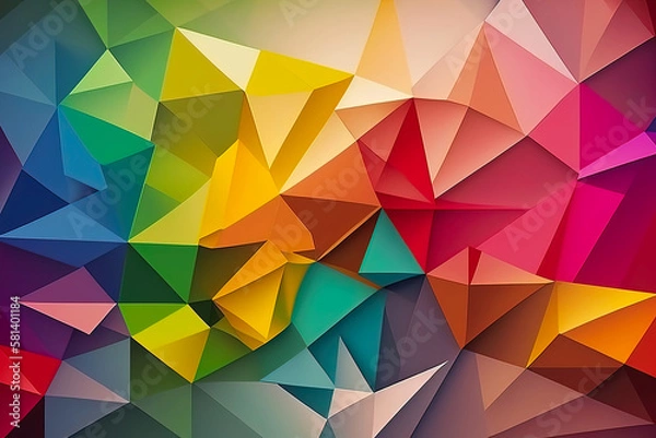 Obraz rainbow colorful geometric triangle abstract background illustration. Polygonal design. abstract mosaic background