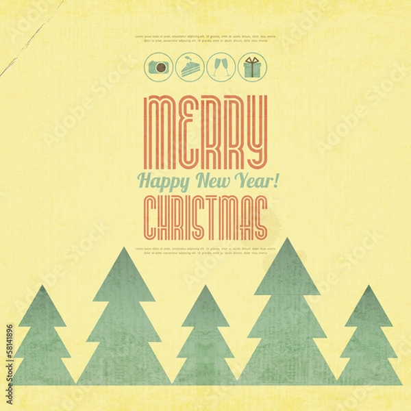 Obraz Christmas Retro Card