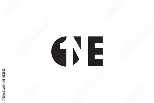 Fototapeta one logo design concept with number and letter