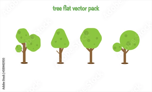 Obraz set pack flat tree vector design