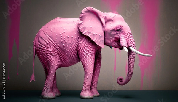 Obraz ピンク色の象_Pink Elephant_generative ai