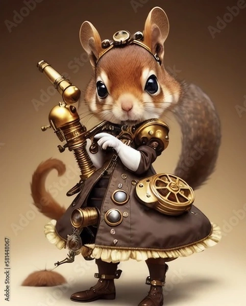 Fototapeta anthropomorphic steampunk squirrel
