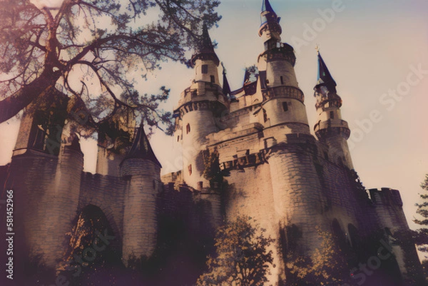 Obraz city castle at night ai generative