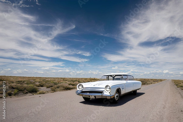Fototapeta car on the road ai generative