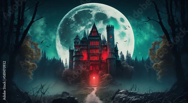 Obraz halloween background with castle.