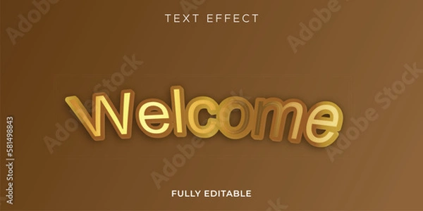 Fototapeta Welcome 3d text effect design template