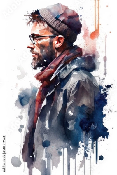 Fototapeta Man ilustration Generate Ai