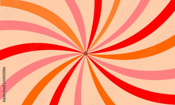 Fototapeta Retro spiral, in warm color background.