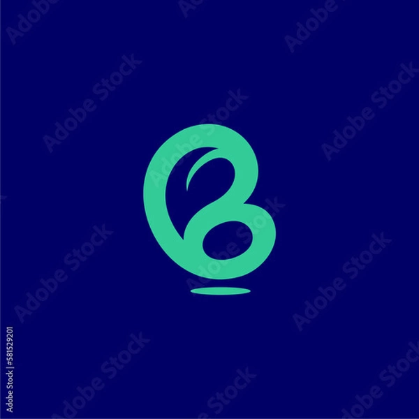 Obraz Letter B leaf egg logo