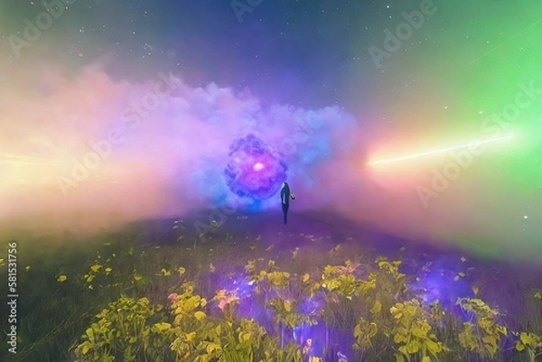 Fototapeta rainbow sky euphoric atmosphere generative ai 