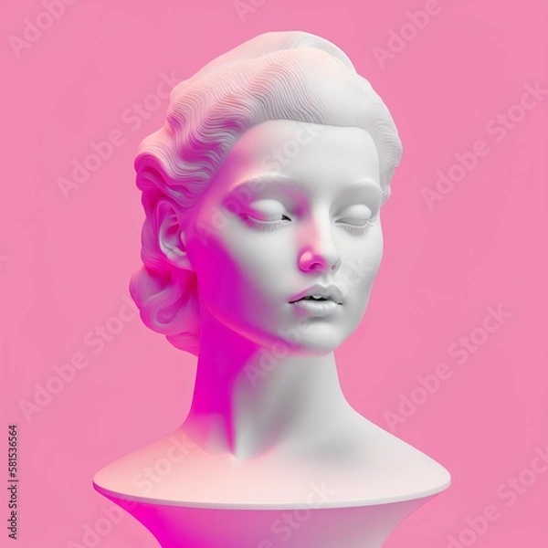 Obraz Contemporary Art: A Stunning Modern Abstract Sculpture Design of a Woman's Head