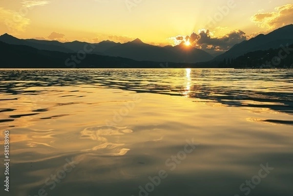 Obraz sunset on the lake