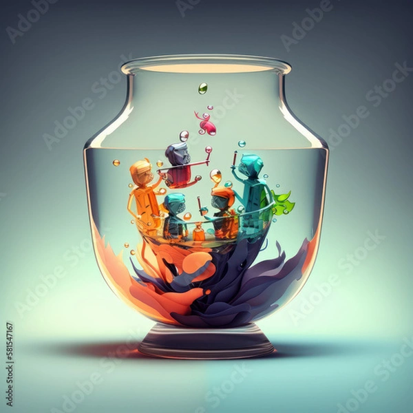 Obraz people in glass