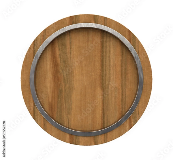 Obraz Circular wooden panel with metal