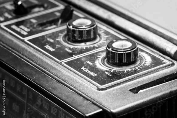 Fototapeta Retro volume button on the top of cassette player.
