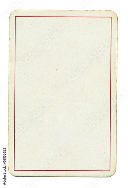 Fototapeta puste tło papier kart do gry z linią na białym tle