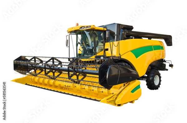 Obraz Modern agricultural combine, front view