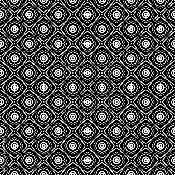 Fototapeta Black and white seamless pattern texture. Greyscale ornamental graphic design. Mosaic ornaments. Pattern template. Vector illustration. EPS10.