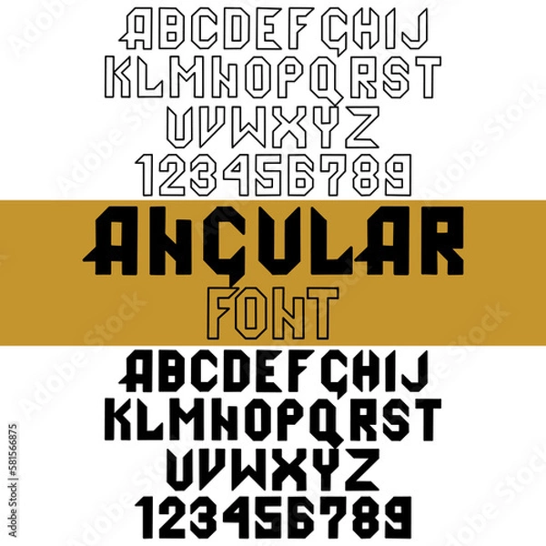 Fototapeta Sanserif font in the sport style. Set of letters.