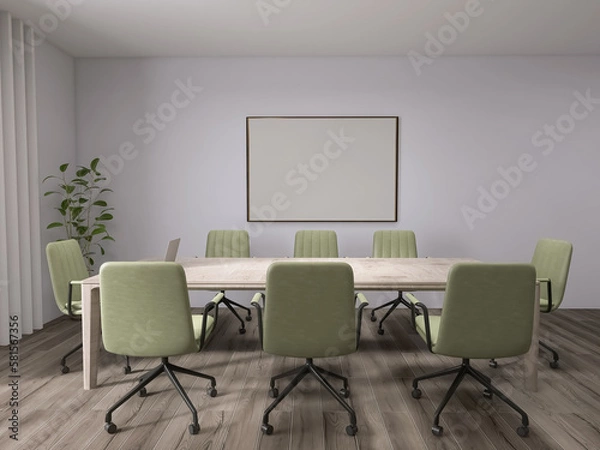 Fototapeta Office interior, 3d render, 3d illustration