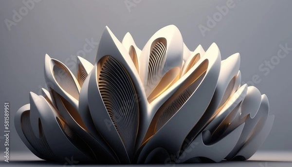 Fototapeta Minimalistic Abstract 3D Render Shapes