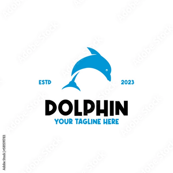 Fototapeta Vector dolphin logo design illustration idea