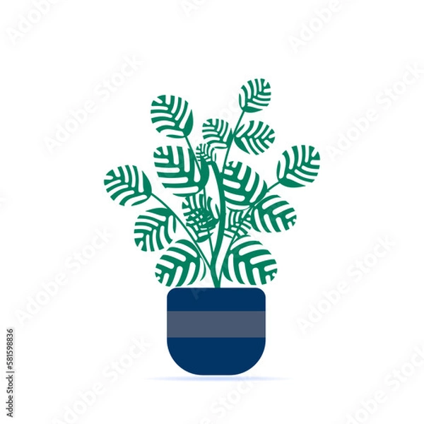 Obraz A beautiful vase in a pot. Vector illustration.