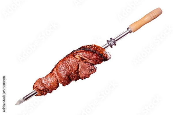 Fototapeta A brazilian traditional barbecue grilled rump on the stick - Alcatra no espeto